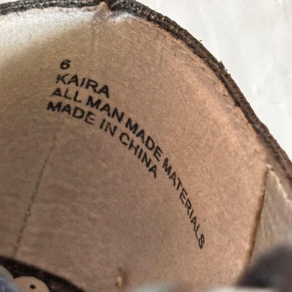 Sugar Kiara Black Strappy Lace-Up Wedge Sandals Women's 6 Boho Gladiator Cutout - Picture 6 of 7